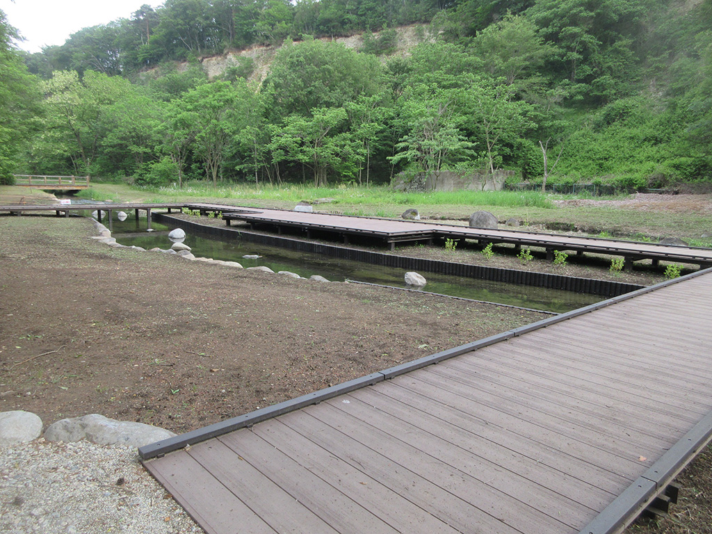 リニューアルした木道橋/
鳥野目河川公園オートキャンプ場（栃木県／那須塩原市）