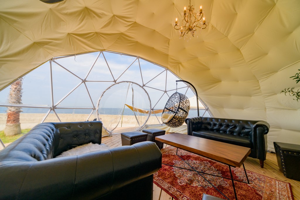 ドームテントのなか/Link del mar(愛知県/常滑市)