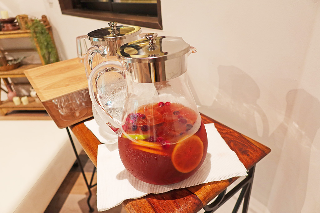 セルフで飲める冷たい水やジュース/ミューの森(山梨県/上野原市)