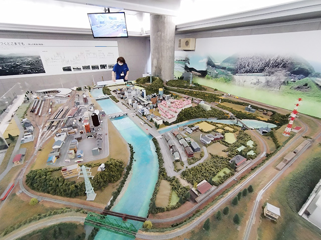 1/150のジオラマで津山の街並みを再現/津山まなびの鉄道館(岡山県/津山市)