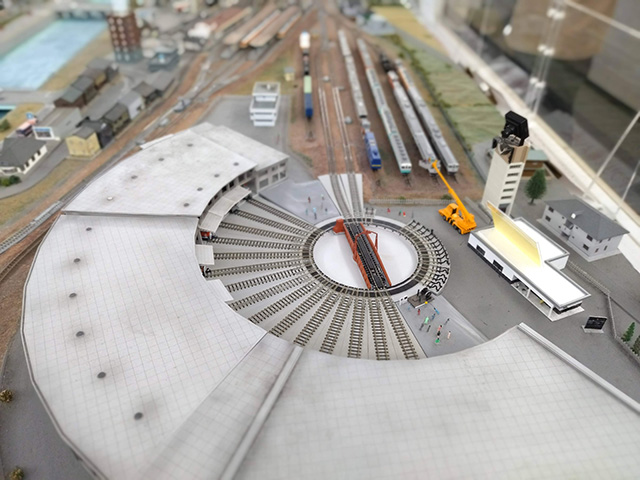 、「旧津山扇形機関車庫」のジオラマ/津山まなびの鉄道館(岡山県/津山市)