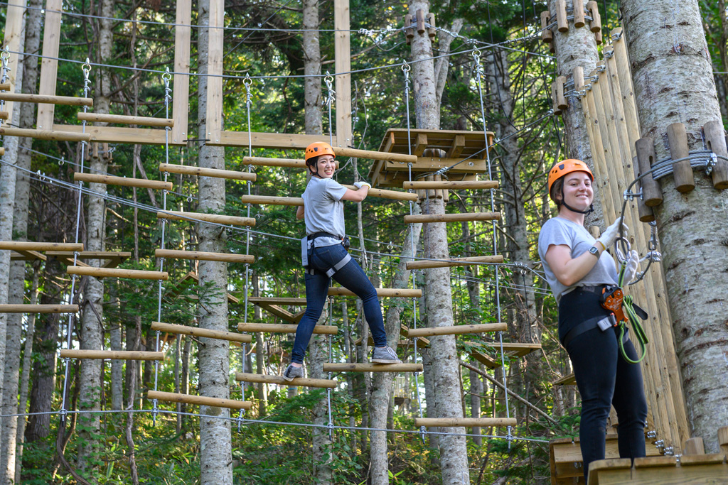 木の上10mでのアスレチックはスリル満点/ニセコHANAZONOリゾート(北海道/虻田郡倶知安町)