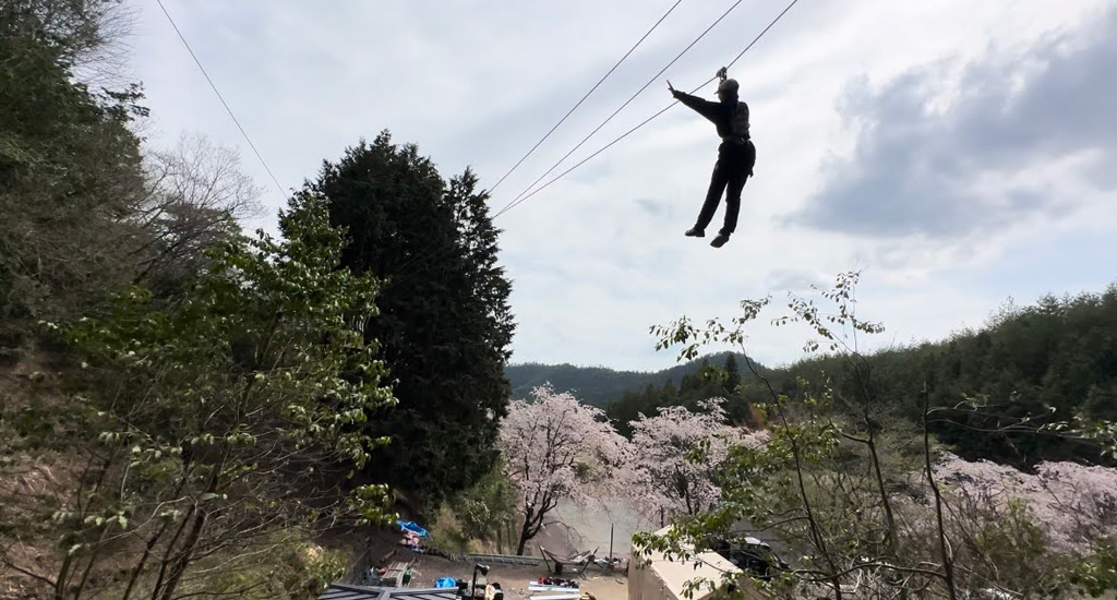 季節の景色も楽しめる空中ジップライン／ボウケンノモリ京北（京都府／京都市）