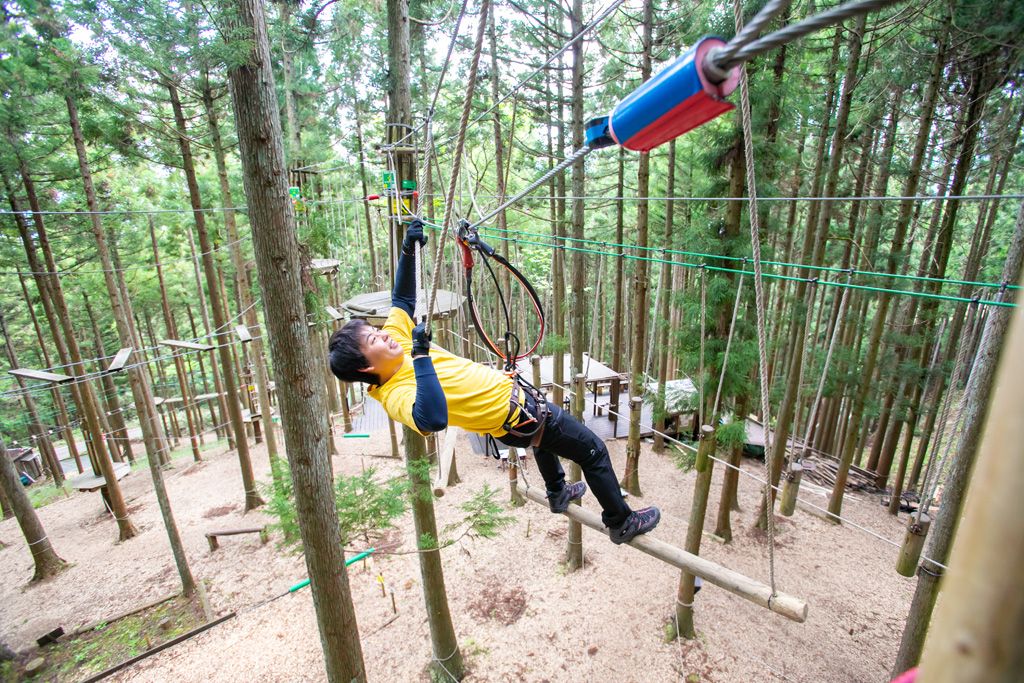 スリル満点の空中散歩／フォレストアドベンチャー・朝来（兵庫県／朝来市）
