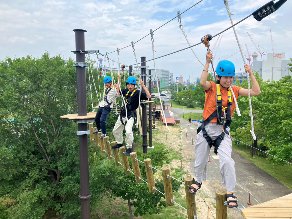 街並みが見える楽しいアスレチック/舞洲シーサイドアスレチック(大阪府/大阪市此花区)