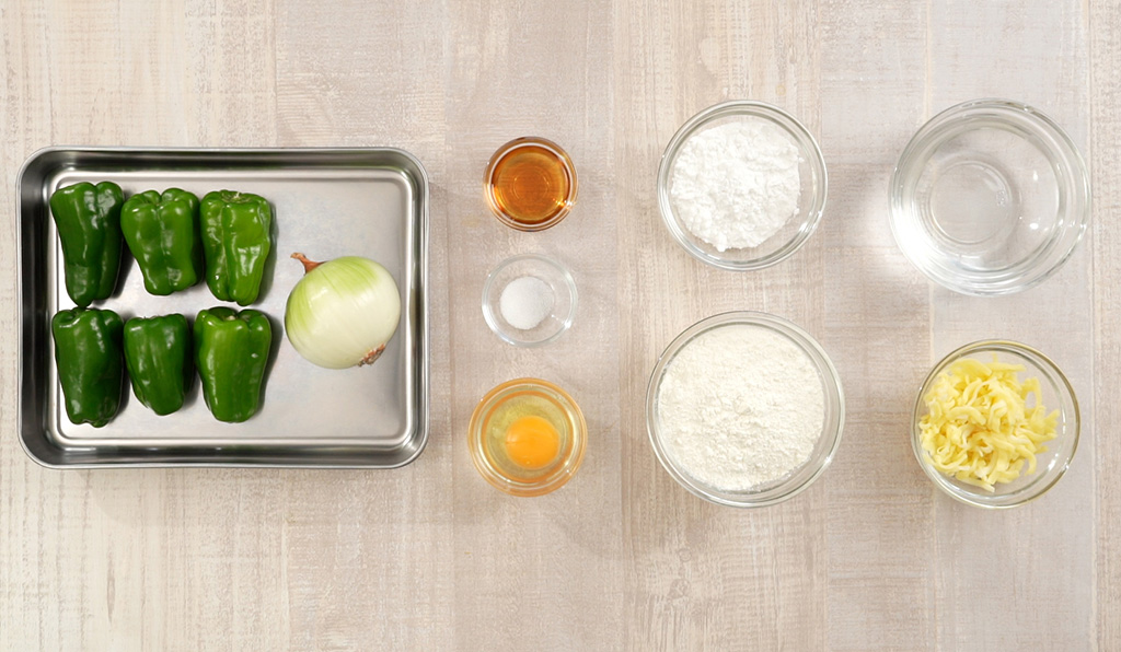 ピーマンと玉ねぎのチーズおやきの材料/子どもが苦手な野菜レシピ