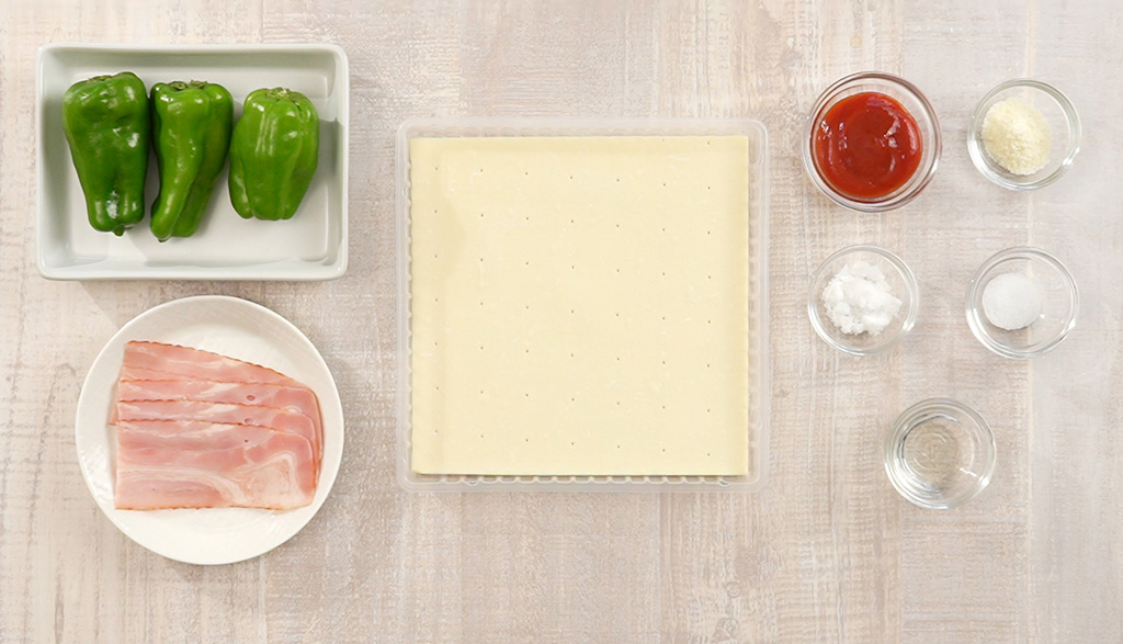 くるくるピーマンパイの材料/子どもが苦手な野菜レシピ