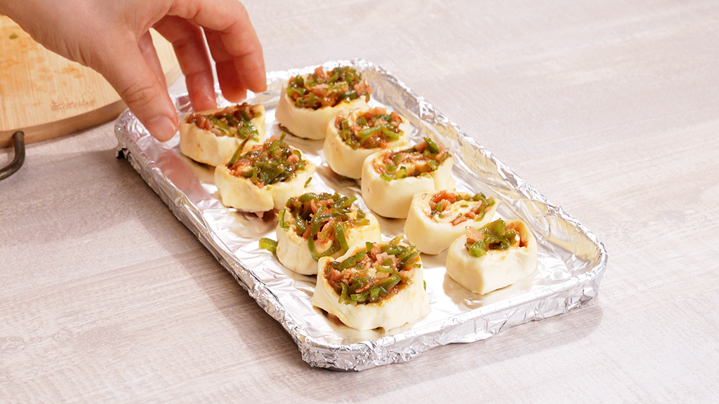 くるくるピーマンパイの作り方④/子どもが苦手な野菜レシピ