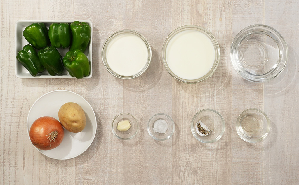 ピーマンポタージュの材料/子どもが苦手な野菜レシピ