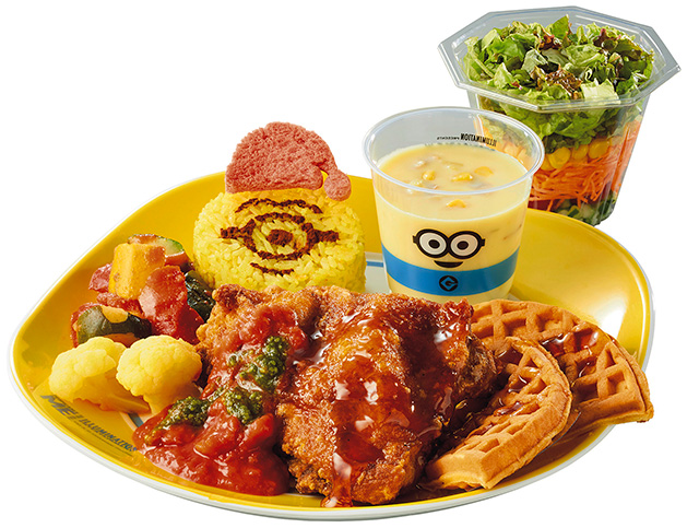 「ハピネス・カフェ」のクリスマス ミニオン・ワッフルチキンプレート/ユニバーサル・スタジオ・ジャパン(大阪府/大阪市)