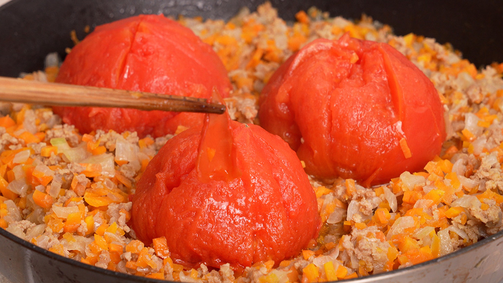 基本の簡単ミートソースの作り方④