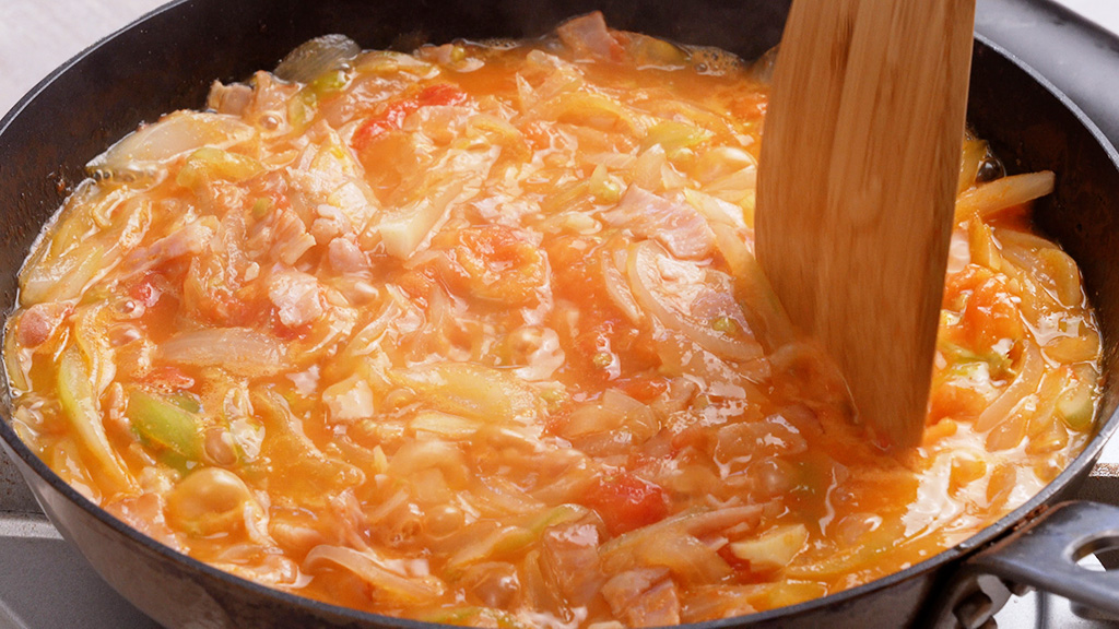 5分トマトソースの作り方④