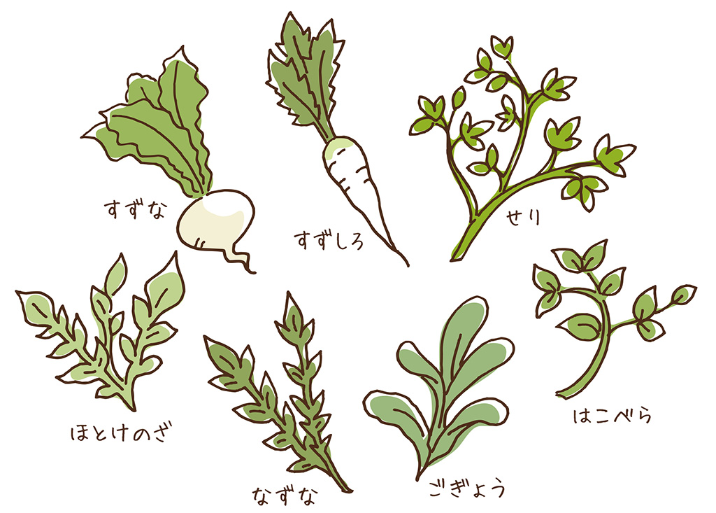 七草粥に入る春の七草