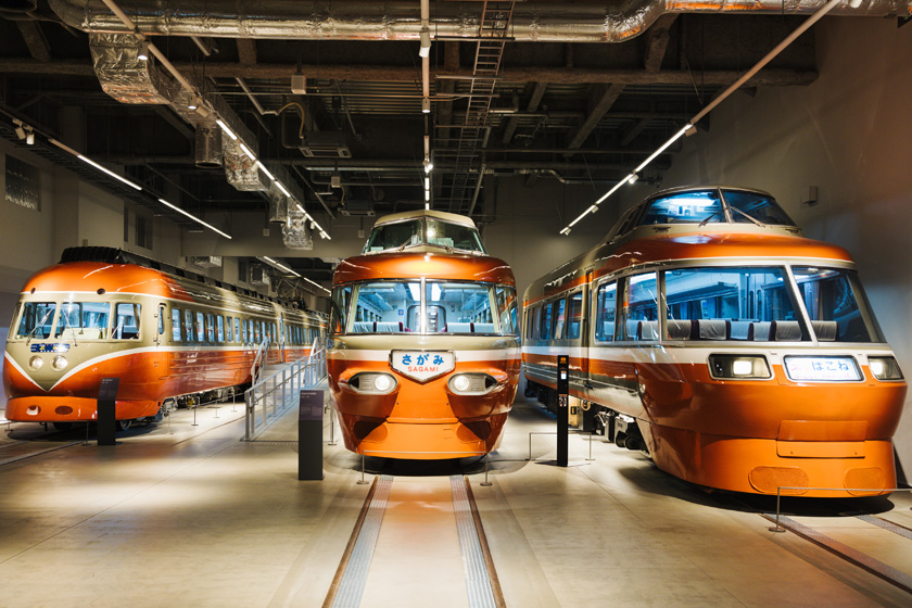 歴代ロマンスカーが並ぶ「ロマンスカーギャラリー」/ロマンスカーミュージアム(神奈川県/海老名市)