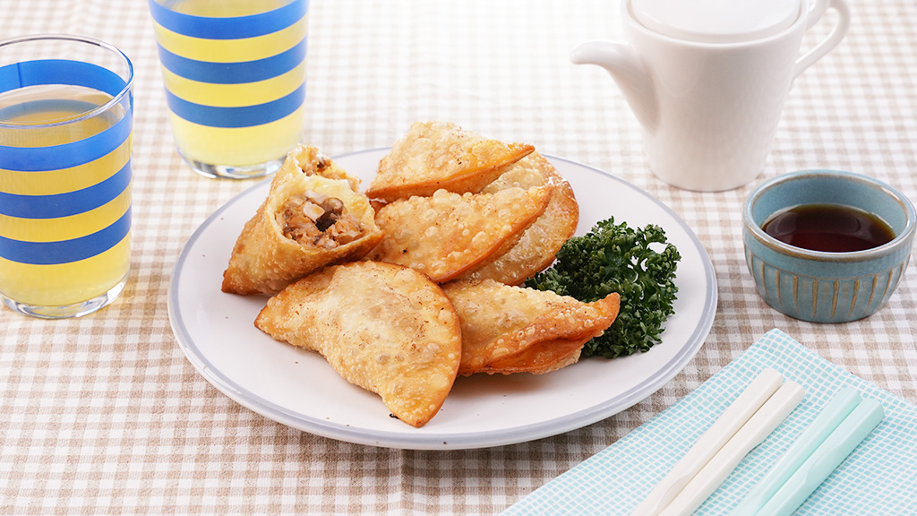 パリパリ揚げ餃子/子どもが苦手な野菜レシピ「しいたけ」