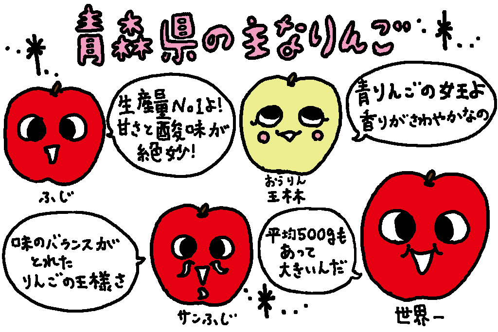 主なりんご/青森県の特産品【りんご】