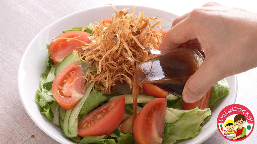 パリパリごぼうサラダの作り方③/子どもが苦手な野菜レシピ【ごぼう】