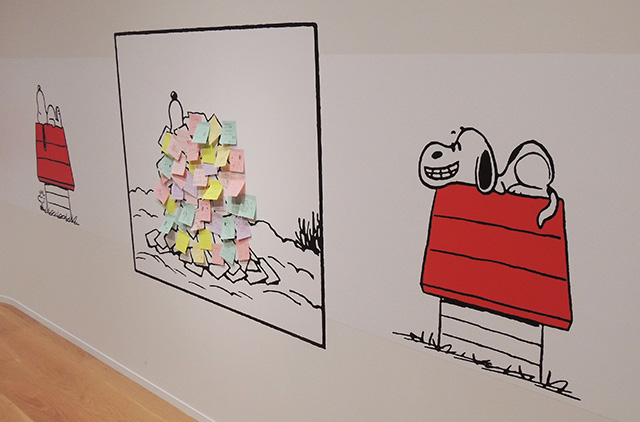 メッセージが貼れる壁/スヌーピーミュージアム(東京都/町田市)