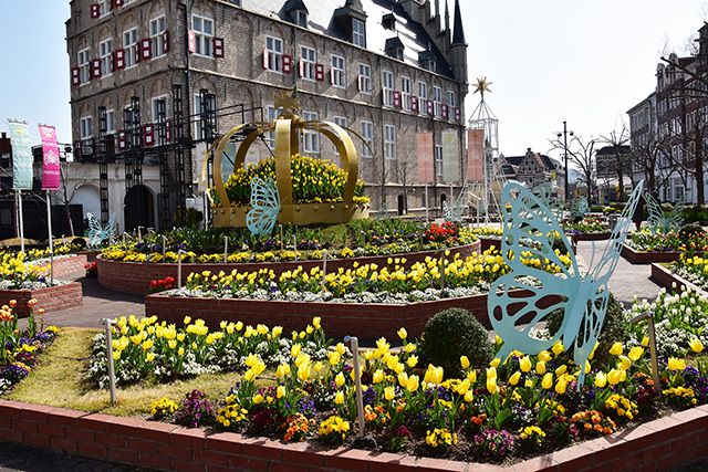アムステルダムシティ「スタッドハウス」前の花壇/ハウステンボス(長崎県/佐世保市)