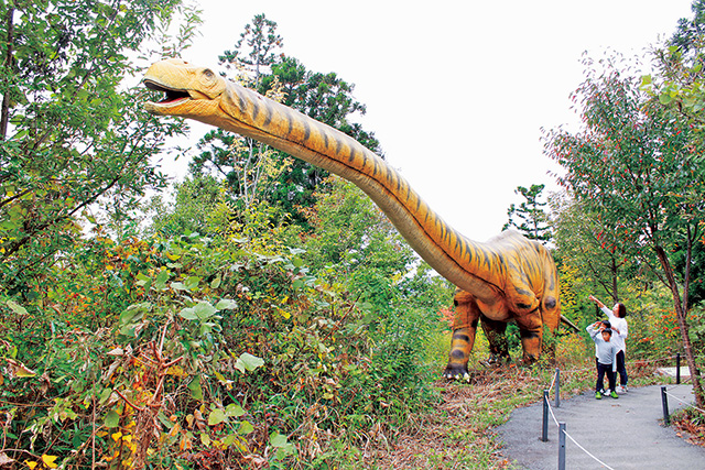ゾーン⑦ 失われた時代/マメンチサウルス|かつやまディノパーク/かつやま恐竜の森(勝山市)