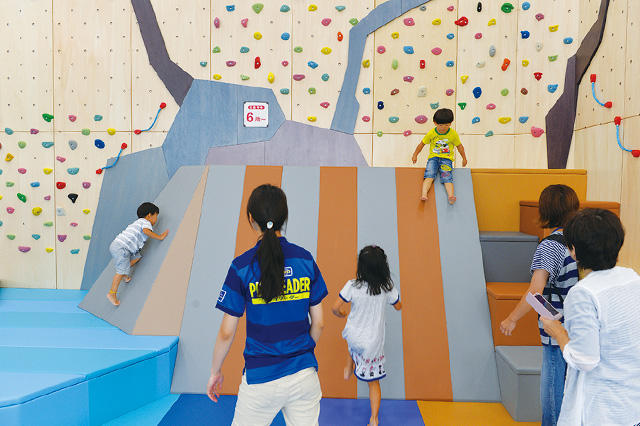 クライミングウォールと築山／株式会社ボーネルンド