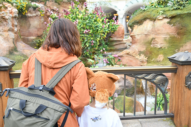 ロックワークを眺める様子|ファンタジースプリングス/東京ディズニーシー(千葉県/浦安市)