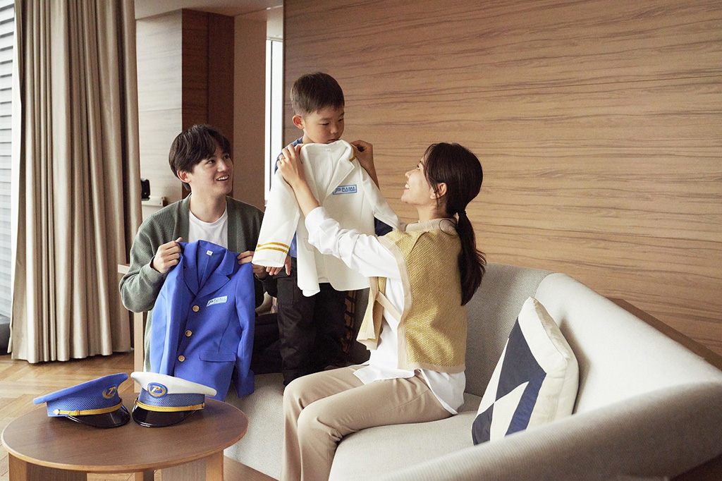 貸し出し用のオリジナル制服/Nagoya Sky Stay～プラレールの世界で遊ぼう！～（愛知県/名古屋市）