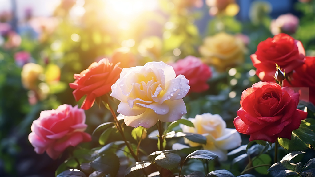 ウィリアムズガーデンのバラ/レインボーアンブレラスカイ(群馬県/高山村)