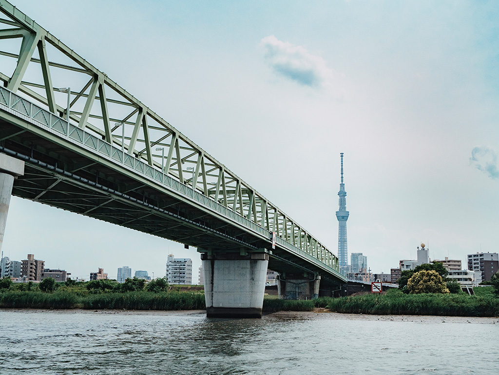 災害対策支援船あらかわ号からの眺望