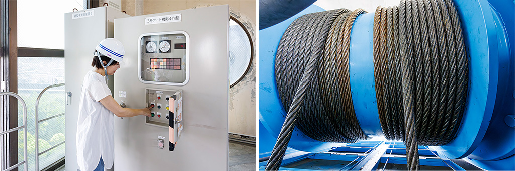 岩淵水門操作体験のイベントの様子