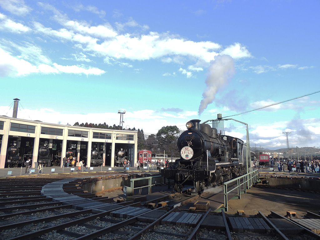 扇形車庫の給炭水作業/京都鉄道博物館(京都府/京都市)