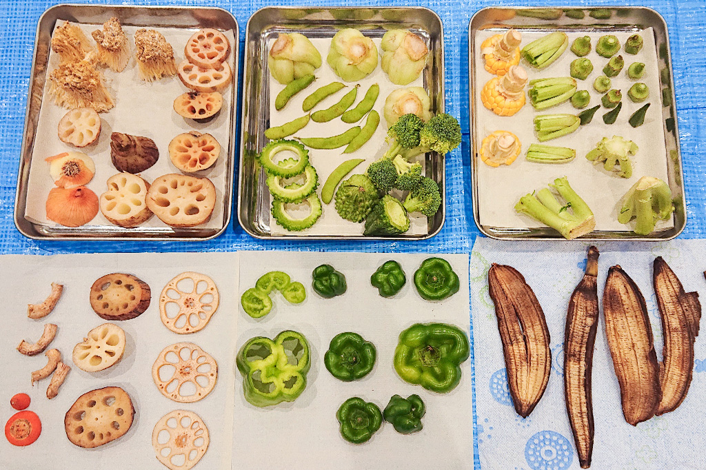 野菜スタンプに使う野菜の切れ端