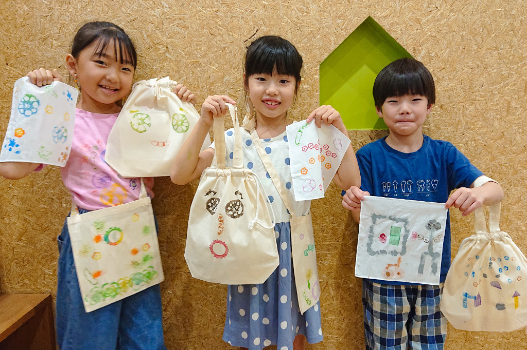 野菜スタンプで作ったオリジナル作品