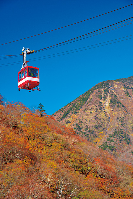 展望台へ向かうロープウェイ/明智平展望台(栃木県/日光市)