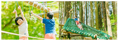 フィールドアスレチックが楽しめる「wonder yamambo」エリア/六甲山アスレチックパークGREENIA(兵庫県/神戸市)