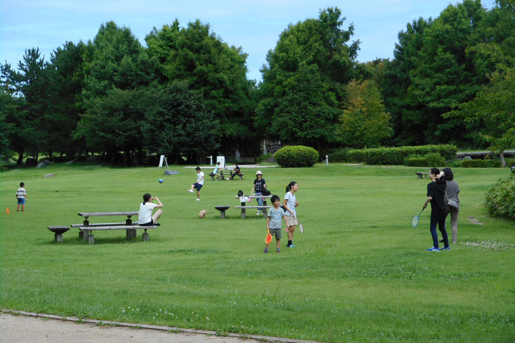 芝生の上を駆け回るのは気持ちが良い／新潟県スポーツ公園　ながたの森