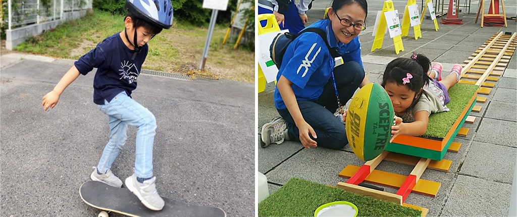 「スケボー体験」「ゆるスポーツ」/ビバ！はつらつキンダーフェスタ in BUNTAI（神奈川県/横浜市）
