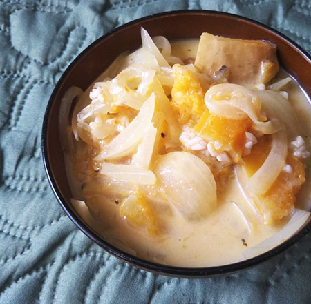 とろとろ塩こうじとかぼちゃの味噌汁