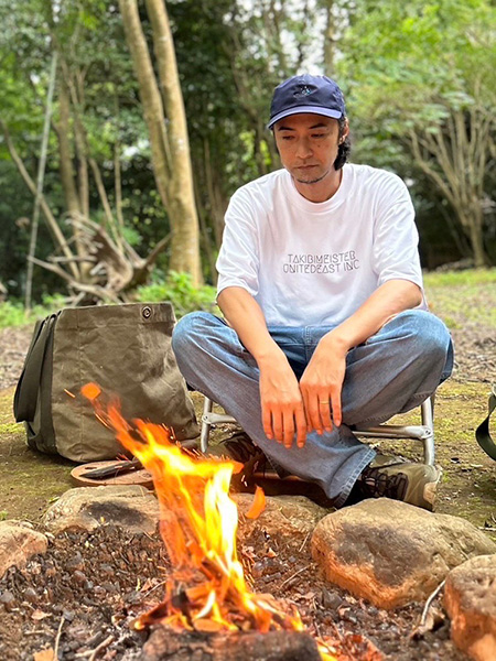 ゲストの「焚き火マイスター」猪野正哉(イノマサヤ)氏│はんのう里山焚き火フェス/喜多川キャンピングベース(埼玉県/飯能市)