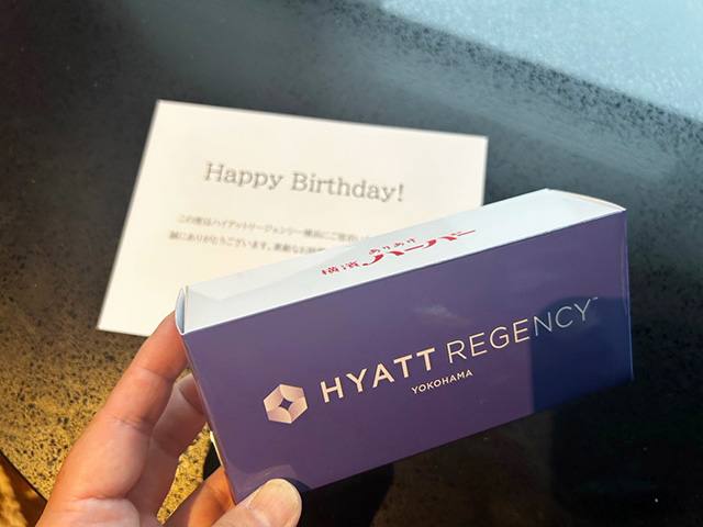 ホテルからのバースデーカードとプチギフト/「ハイアット リージェンシー 横浜」子連れで宿泊レポ（神奈川県/横浜市）