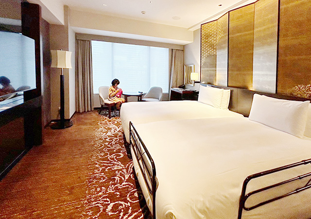 広々としたスタンダードツインルーム/「ハイアット リージェンシー横浜」子連れで宿泊レポ（神奈川県/横浜市）