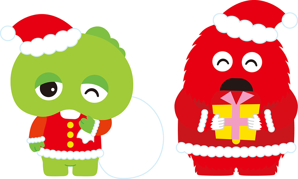 「ODAIBA Enjoy Christmas」一日館長に就任したガチャピン・ムック/アクアシティお台場（東京都/港区）