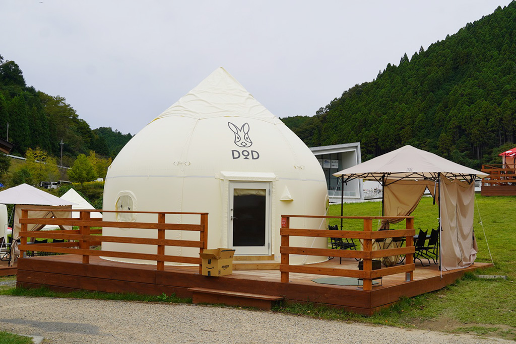 かわいいフォルムのDODキャンプハウス/道の駅 スプリングスひよし(京都府/南丹市)