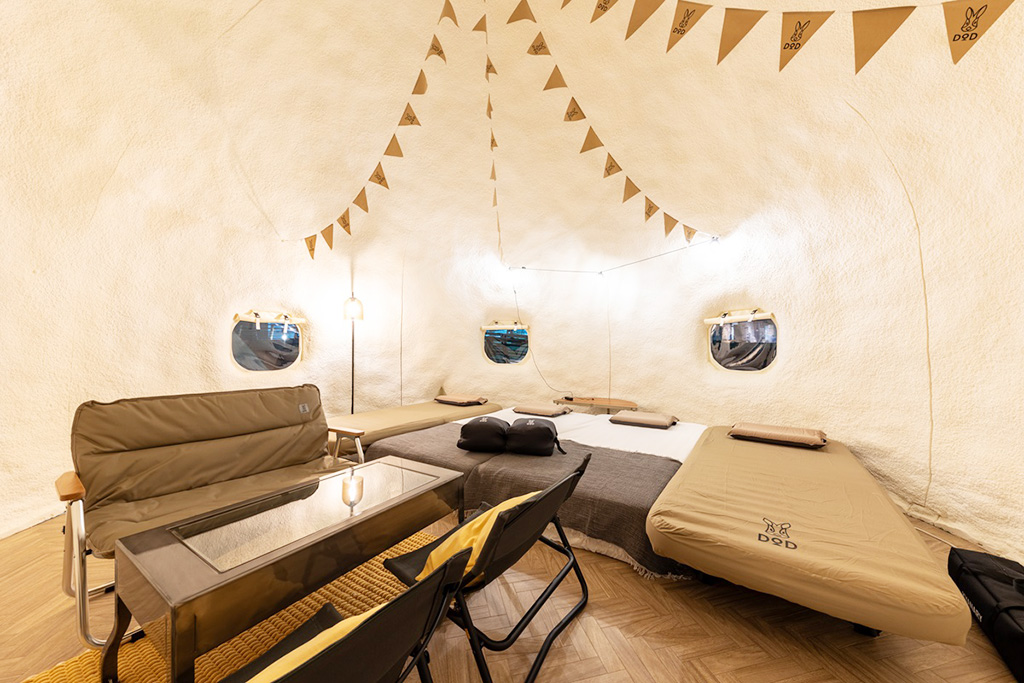 DODキャンプハウス室内/道の駅 スプリングスひよし(京都府/南丹市)