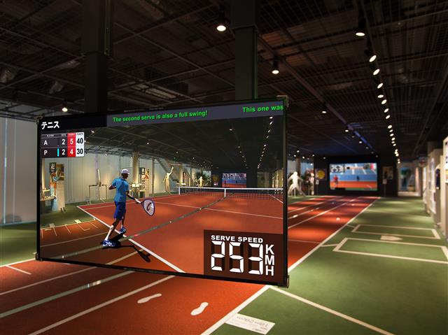 映像やLEDを使って、アスリートの運動能力の高さを紹介/アシックス スポーツ ミュージアム（兵庫県/神戸市）