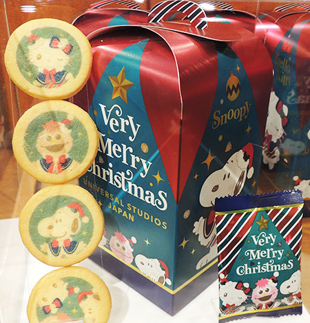 スヌーピー、モッピー、ハローキティのプリントクッキー/ユニバーサル・スタジオ・ジャパン「NO LIMIT! クリスマス」(大阪府/大阪市)