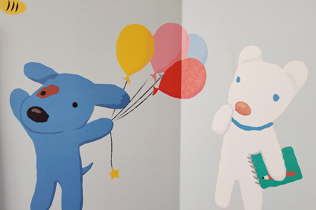 壁に描かれたストロンボリ、セザリーヌ/「うっかりペネロペ」×品川プリンスホテル コラボレーションルーム（東京都/港区）