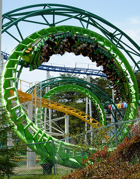 那須ハイランドパークのコースター「サンダーコースター」（2017年クローズ）（栃木県）