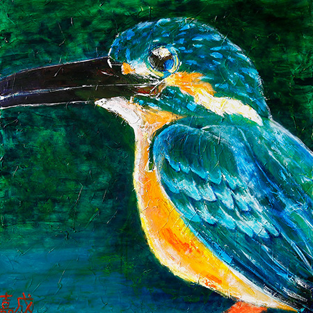 石丸氏の描くカワセミ/フェリシモ チョコレート ミュージアム（兵庫県/神戸市）