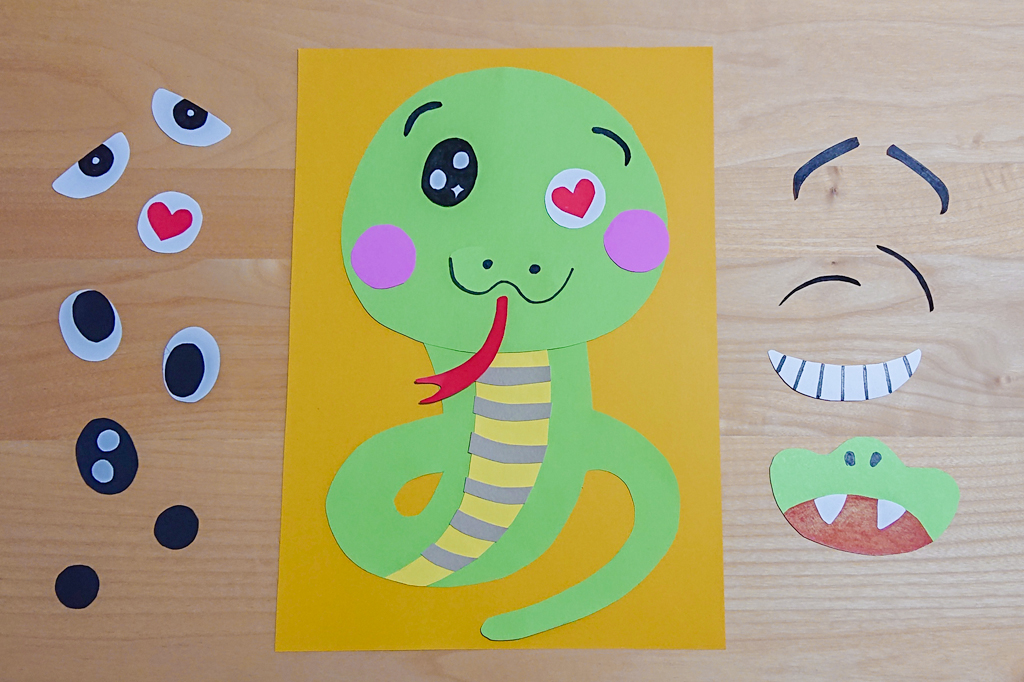 福笑いを手作り！2024年の干支「へび（巳）」を作ろう